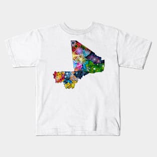 Spirograph Patterned Mali Regions Map Kids T-Shirt